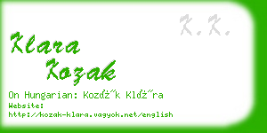 klara kozak business card